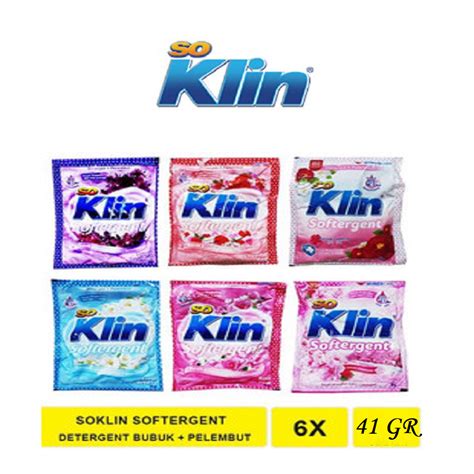 Jual SOKLIN POWDER DETERGENT 6X41GR Shopee Indonesia