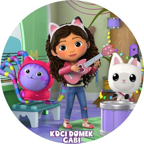 Opłatek na Tort KOCI DOMEK GABI Dekoracja do Tortu wydruk Cukrowy 20cm