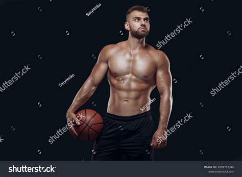 Portrait Very Muscular Naked Man Playing Stock Photo Shutterstock