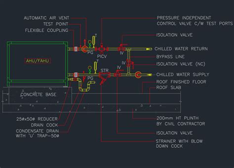 ahu valve arrangement dwg