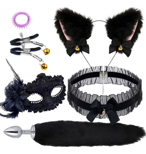 Plug Anal Cola Metalico collar orejas pinzas máscaras p Envío gratis