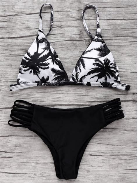 Print Floral Palm Tree Bikini Set Halter Crop Top Hang Swimsuit And Swimwear Price