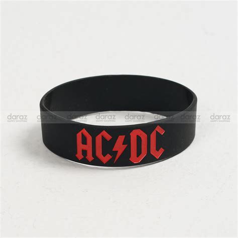 Acdc Official Logo Printed High Quality Silicon Wristband Guitar Paradise