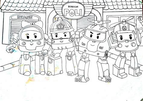 Detail Sketsa Gambar Mewarnai Robocar Poli Koleksi Nomer 31