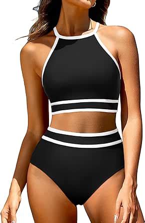 Amazon Tempt Me Women S High Waisted Bikini Sets Sporty Two Piece