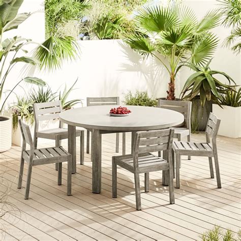 Portside Outdoor Concrete Round Dining Table West Elm