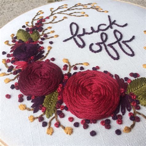 Fuck Off Pdf Embroidery Pattern With Instructions Funny Etsy