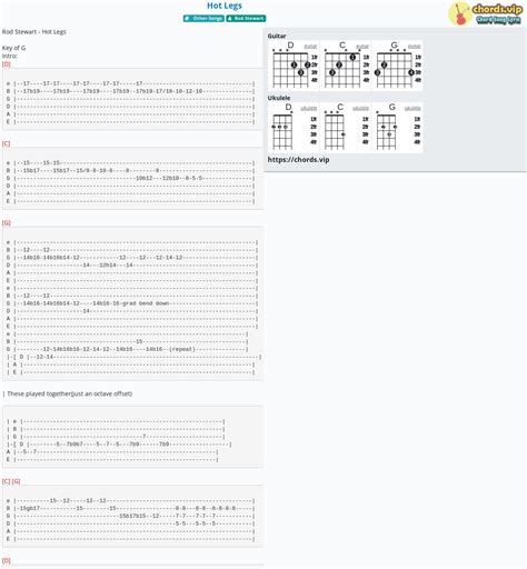 Chord Hot Legs Tab Song Lyric Sheet Guitar Ukulele Chords Vip
