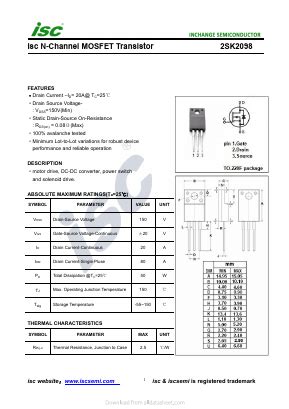 K2098 Datasheet PDF - Inchange Semiconductor