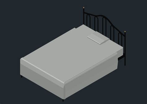 3d Bed In Autocad Download Cad Free 52844 Kb Bibliocad