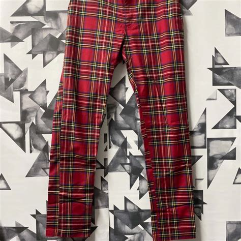 Dangerfield Size 32 Red Tartan Pants S