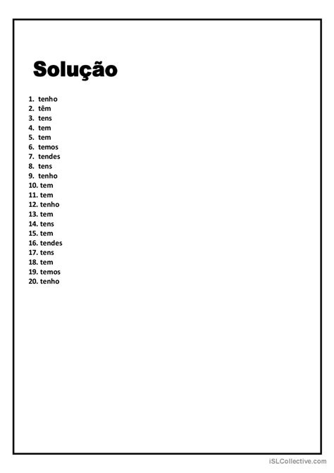 Presente Do Indicativo Do Verbo Ter