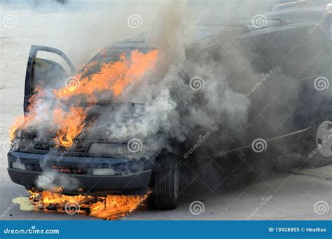 Car On Fire Stock Image Image Of Petrol Danger Burning 13928855