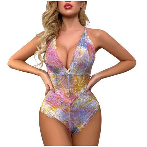 Womens Snap Crotch Lingerie Lace Teddy One Piece Babydoll Sexy Mini Bodysuit Valentines Day