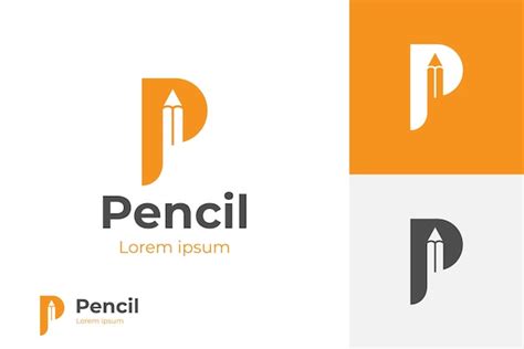 Premium Vector | Modern creative pencil logo with initial letter p logo ...