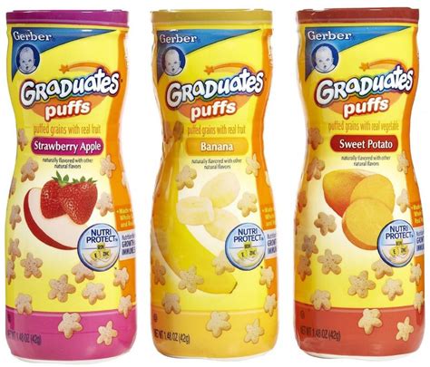 Снеки для детей - Gerber Graduates Puffs Cereal Snacks | mama-znaet.com