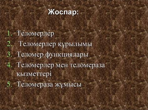 Теломерлер. Теломеразалық белсенділік - презентация онлайн