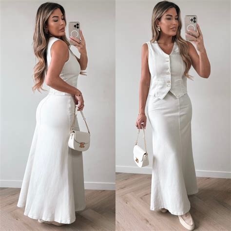 DENIM FULL LENGHT SKIRT Nude Fabluxe