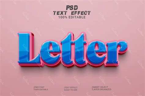 Letter Font Style Text Effect Photoshop Premium Psd File