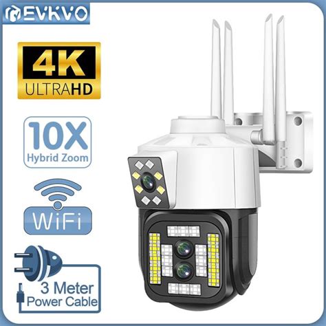 Evkvo K Mp Three Lens Wifi Ip Wireless Ptz Camera Dual Screen X