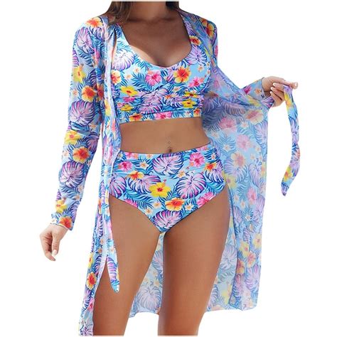 Purple Women Tankini Sets Tops Swimwear Bikini Tankini Kimono Coverup Shorts Sets For Women