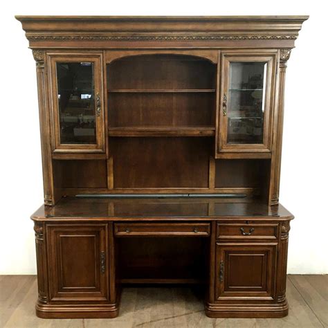 Lot 2pc Traditional Style Mahogany Desk And Hutch