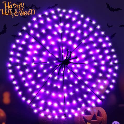 Amazon Halloween Spider Web Lights Decoration Led Spider Webs