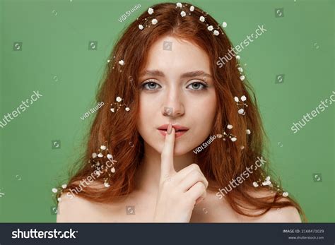 Beautiful Secret Half Naked Topless Redhead Stock Photo Shutterstock