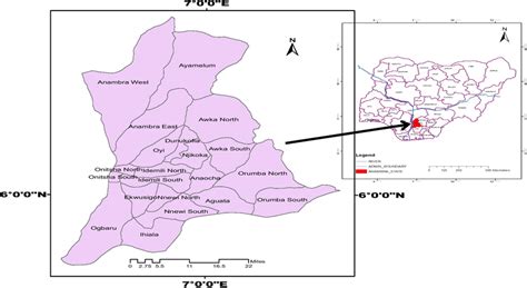map anambra state showing lgas state