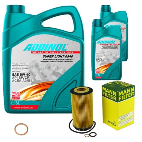 MANN INSPEKTIONSPAKET 7L ADDINOL 0540 SUPER LIGHT 5W-40 für Chrysler ...