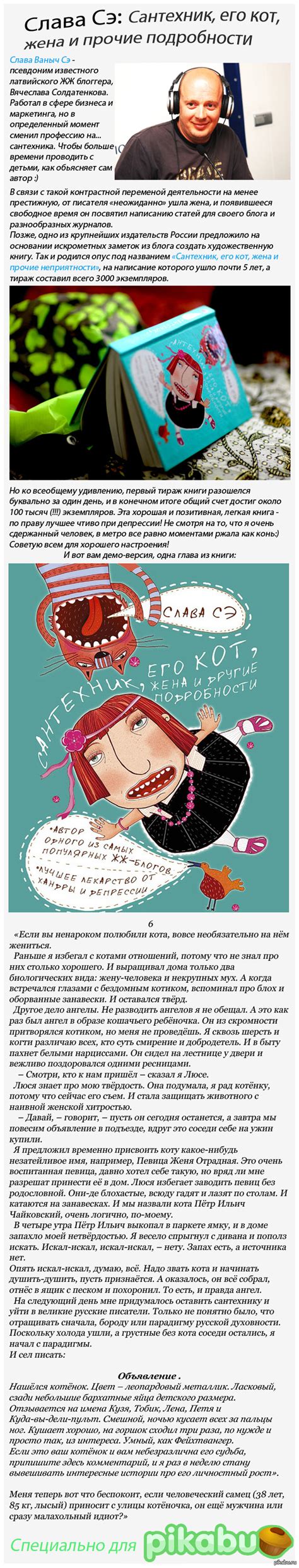 Сантехник, его кот, жена и прочие подробности | Пикабу
