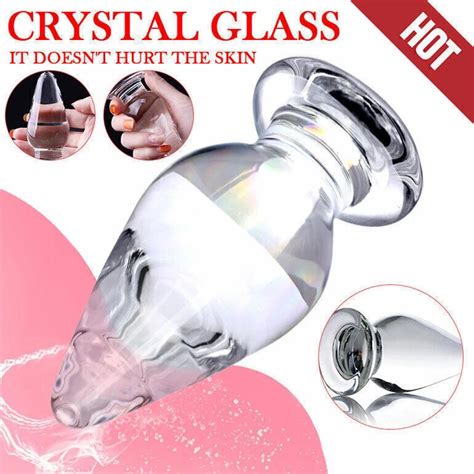 HUGE CRYSTAL ANAL BUTT PLUG VAGINA BALL PYREX GLASS DILDO MASTURBATOR