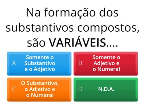 Plural dos Substantivos Compostos 1º ANO - 101 - แบบทดสอบ