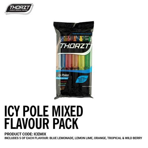 Icy Pole Mixed Flavour Pack - 10 x 90mL - A & M Workwear