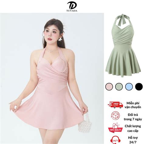 Bikini đi biển bigsize Tuvada đồ bơi nữ co giãn tốt đồ bơi 1 mảnh che bụng BBS153 Shopee