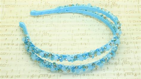 Ободок из лент и бусин своими руками мастер класс - YouTube