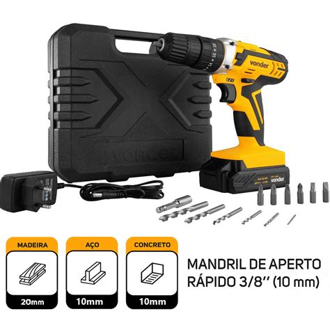 Melhor Parafusadeira 20v - Parafusadeira Furadeira Impacto 20V Com Maleta Broca Bits e Kit ...