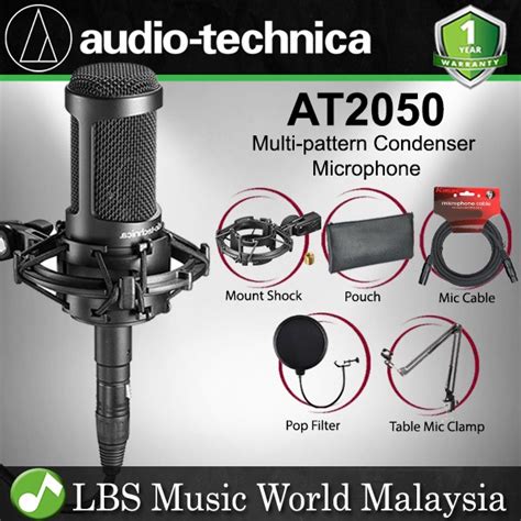 Audio Technica AT2050 Condenser Microphone with Multi Pattern Studio ...
