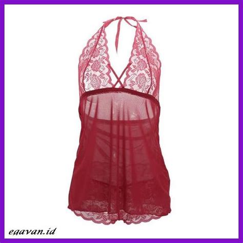 Jual LINGERIE 2021 SONIA PREMIUM SEXY LINGERIE BABYDOLL PANTY MAROON RED LACE MERAH SEXYES
