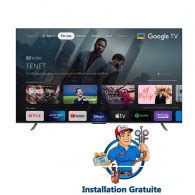 T L Viseur Telefunken Qled G B Google Tv K Noir Spacenet