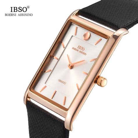 IBSO Ultra thin Rectangle Dial Men Watches 2018 Leather Strap Quartz ...