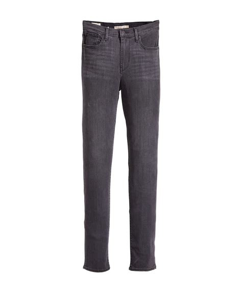 Levis High Rise Straight Jeans 724 in Black Hail