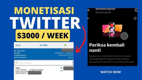 Cara Monetisasi Twitter Gajian Tiap Minggu Youtube