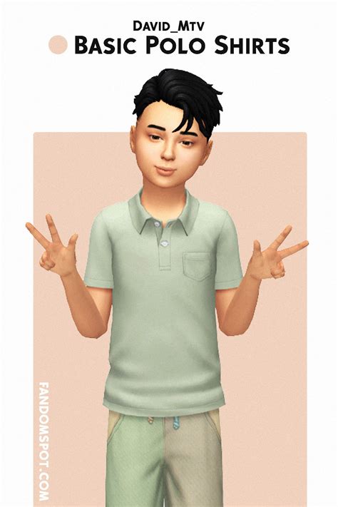 Basic Polo Shirts For Child By Davidmtv Ts4 Cc Sims 4 Children
