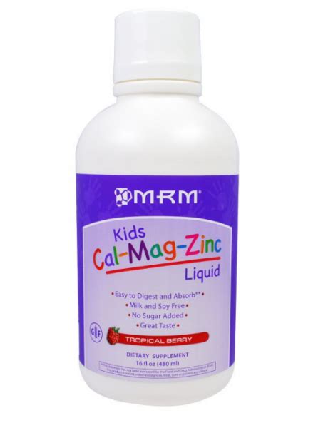 Витаминно-минеральный комплекс MRM Kids Cal-Mag-Zinc Liquid, Tropical ...