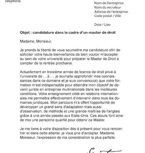 Comment Rédiger Une Lettre De Motivation Pour Un Master En Droit