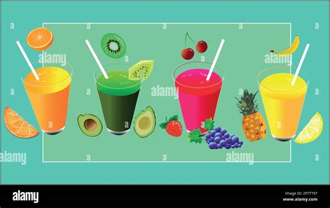 Fresh Fruit Drinks Fruit And Vegetable Freshes And Smoothies A Tasty