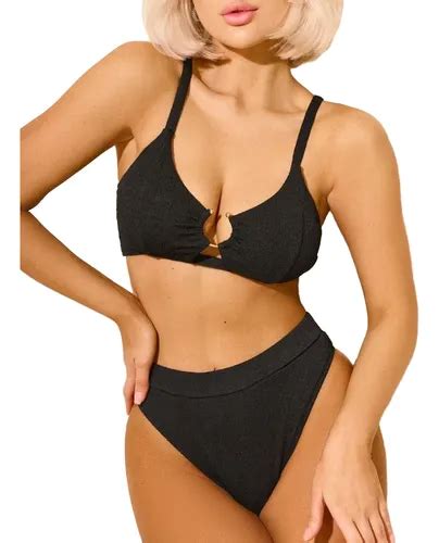 Trajes De Baño Mujer Dos Piezas Natacion Playa Sexy Bikini Negro L