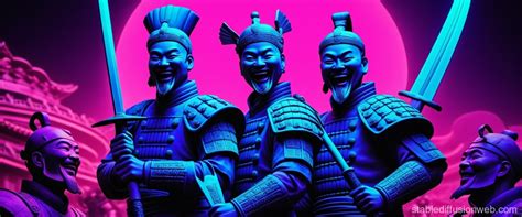 Terracotta Warriors With Scimitar And Leeks Stable Diffusion Online