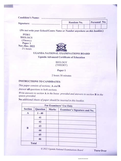 Uace Paper One 2022 Pdf
